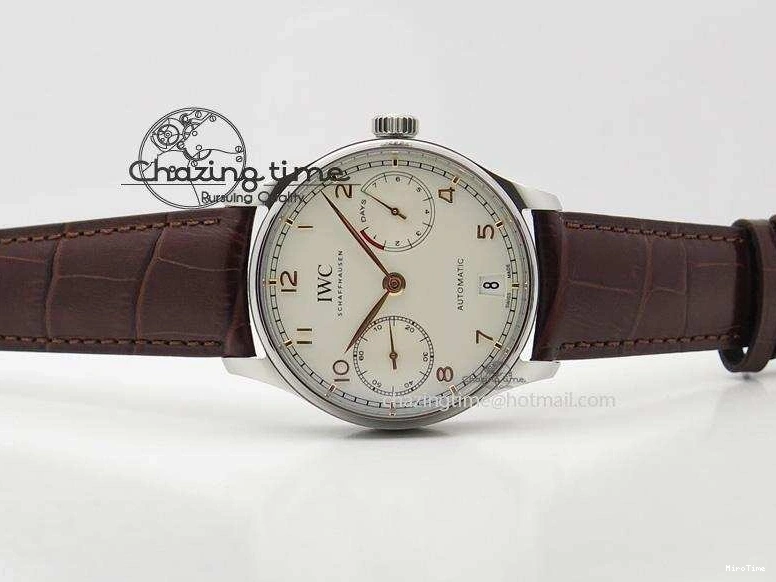 MIROTIME 0303 MoistureWicking Portuguese Real PR IW500704 ZF 1:1 Best Edition On Brown Leather Strap A52010 V 7311